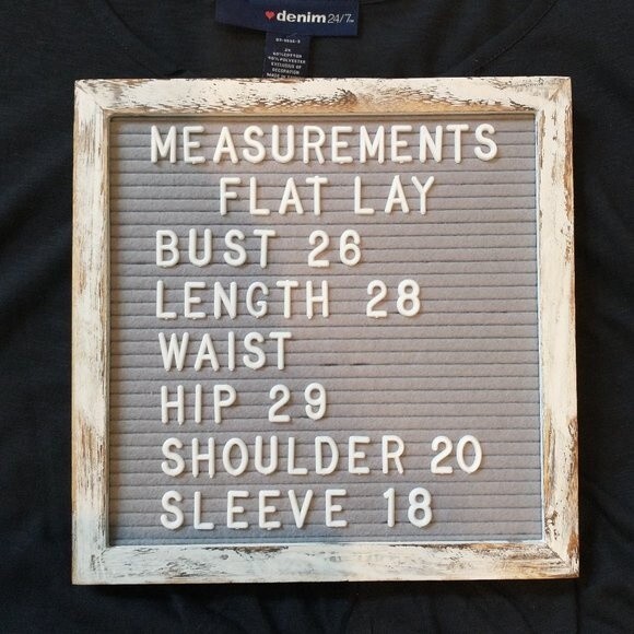 New Denim 24/7 Black Tunic Top Pleated Stud Front 3/4 Sleeves Cotton Blend - Picture 7 of 7